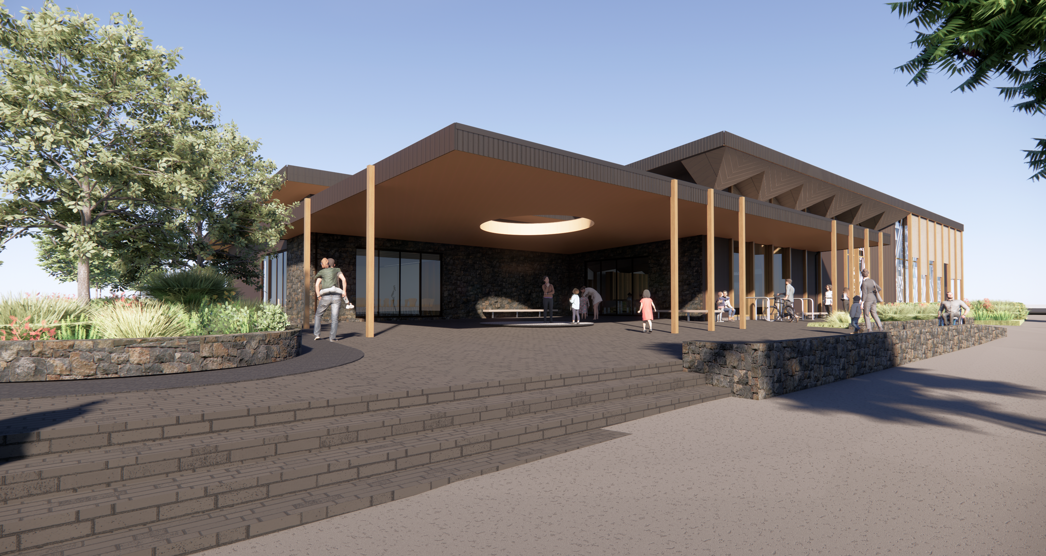 main entrance design for the Kaikohe Library and Civic Hub.